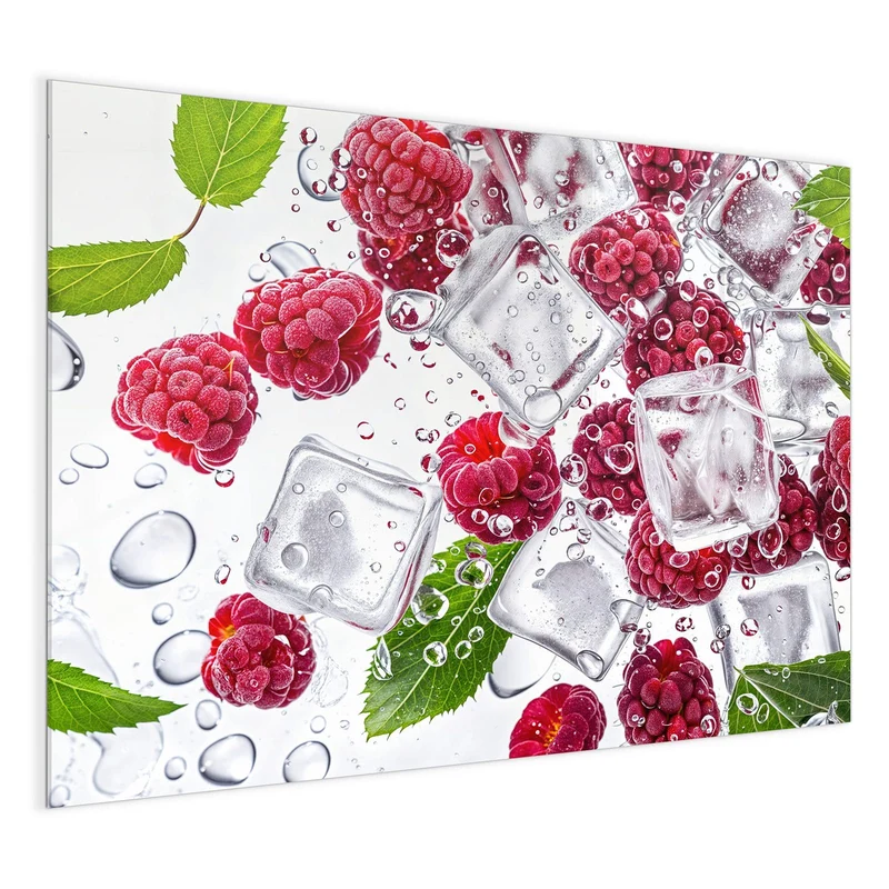 Magnettafel - Himbeeren im Eis