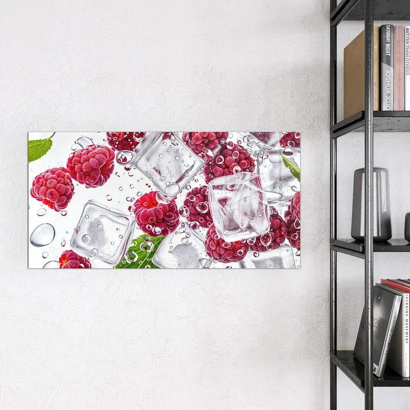 Magnettafel - Himbeeren im Eis