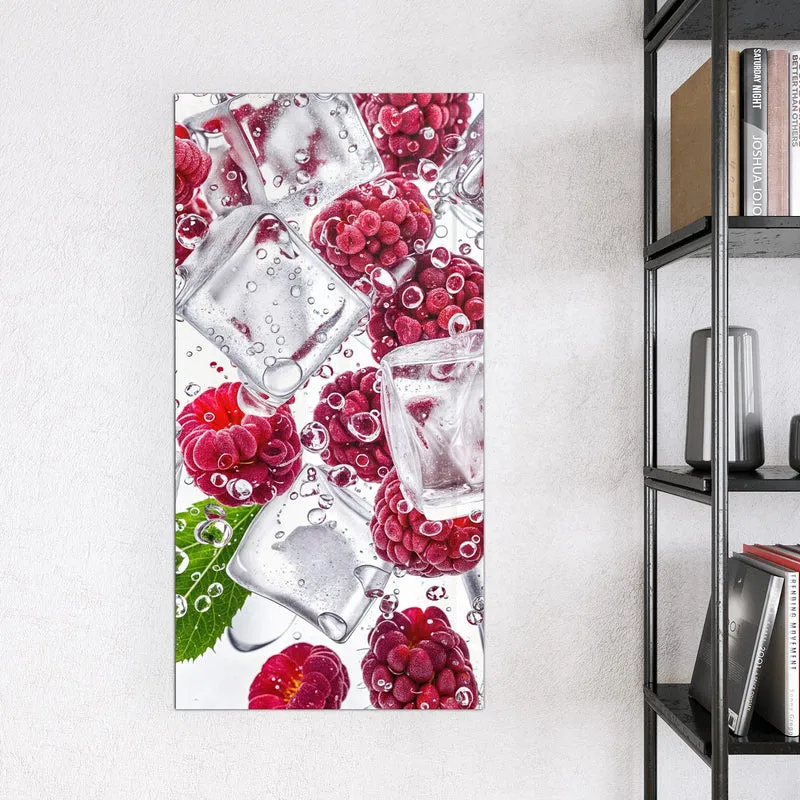 Magnettafel - Himbeeren im Eis