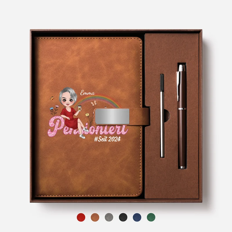 Im Ruhestand - Personalisiertes Geschenk | UV Druck Notizbuch Mit Stift Oma/Mama