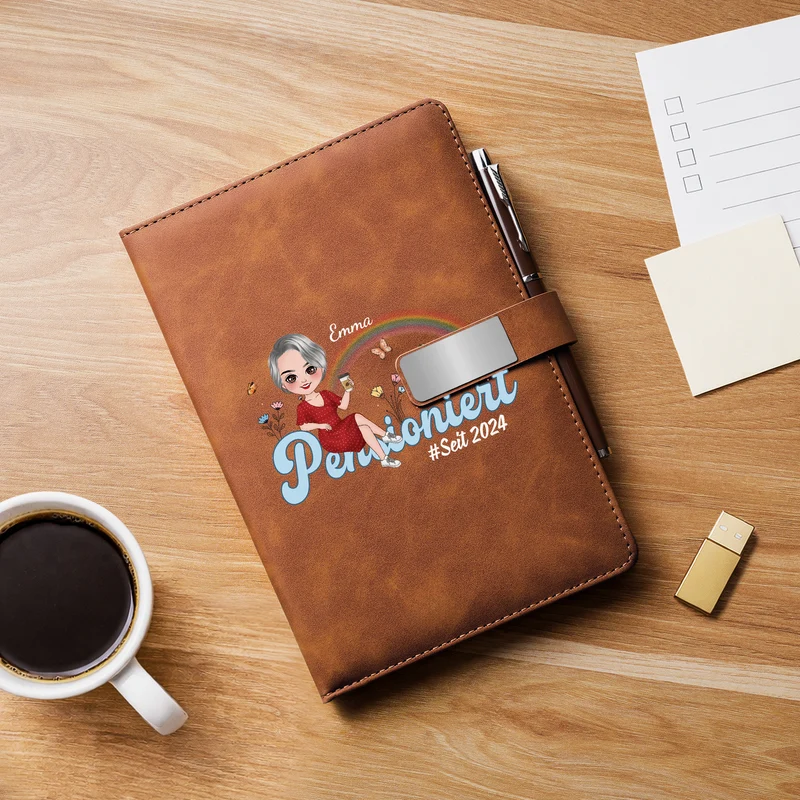 Im Ruhestand - Personalisiertes Geschenk | UV Druck Notizbuch Mit Stift Oma/Mama