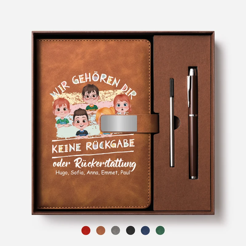 Ich Gehöre Dir Keine Rückgabe Keine Erstattung - Personalisiertes Geschenk | UV Druck Notizbuch Mit Stift Papa/Mama