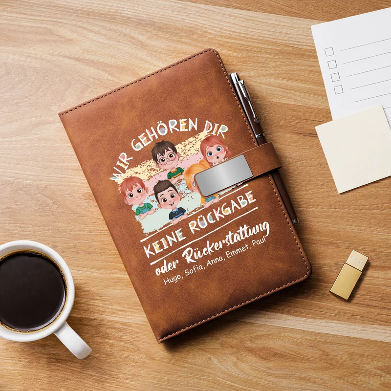 Ich Gehöre Dir Keine Rückgabe Keine Erstattung - Personalisiertes Geschenk | UV Druck Notizbuch Mit Stift Papa/Mama