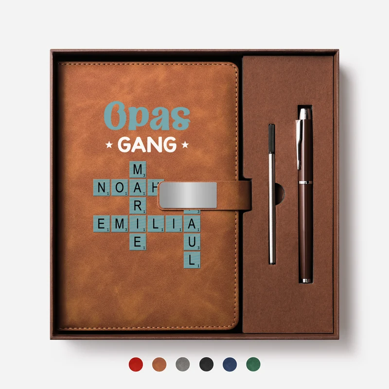 Opas Gang - Personalisiertes Kreuzworträtsel Geschenk | UV Druck Notizbuch Mit Stift Oma/Opa