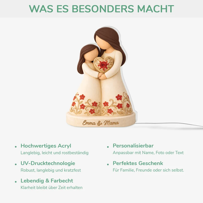 Mama & Tochter - Personalisiertes Geschenk | Lightbox Mama/Oma
