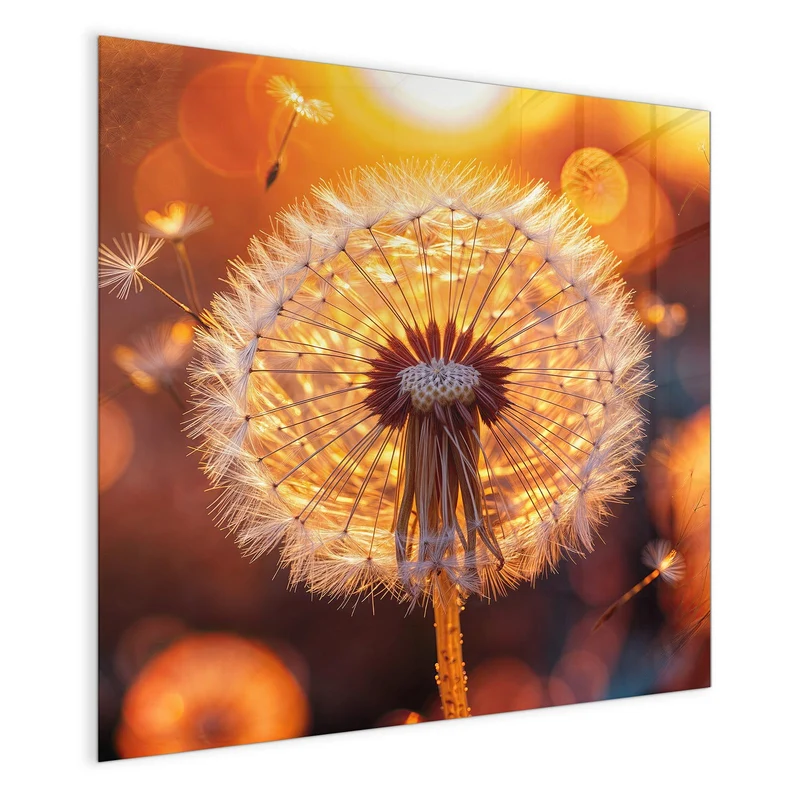 Magnettafel - Pusteblume vor Sonne