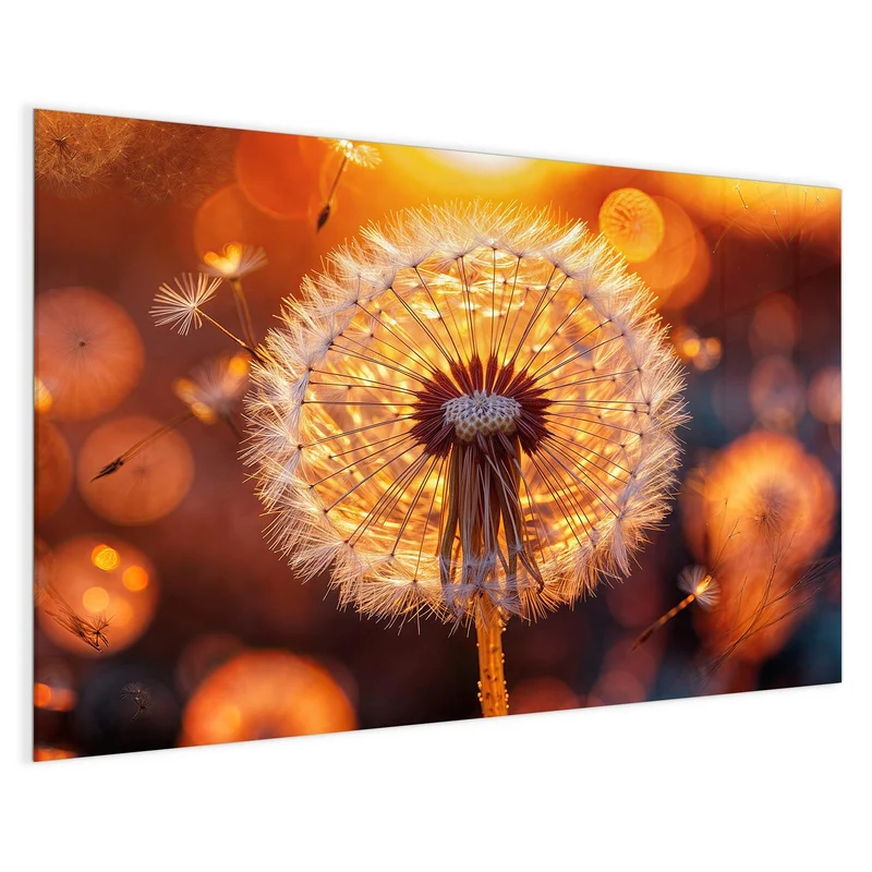 Magnettafel - Pusteblume vor Sonne