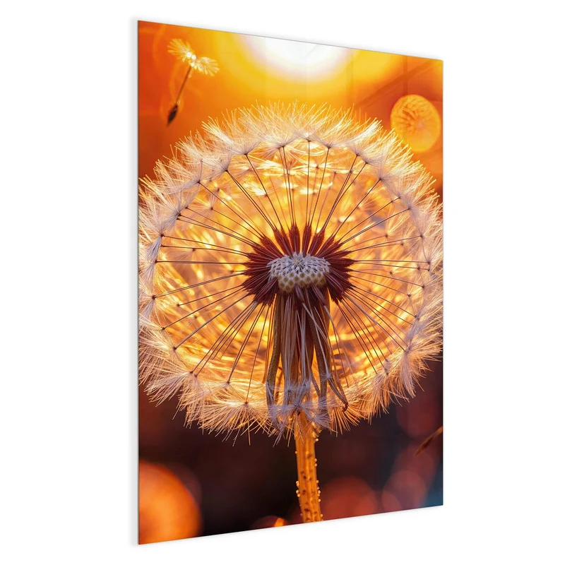 Magnettafel - Pusteblume vor Sonne