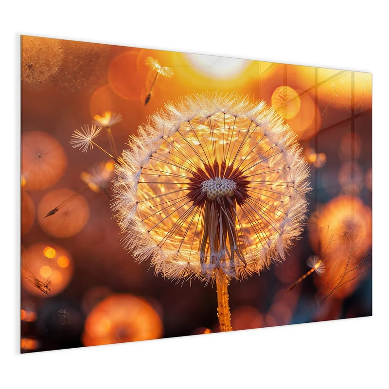Magnettafel - Pusteblume vor Sonne