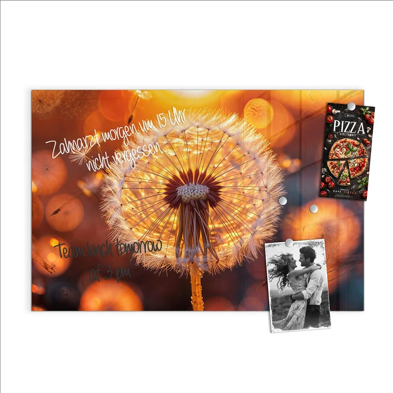 Magnettafel - Pusteblume vor Sonne