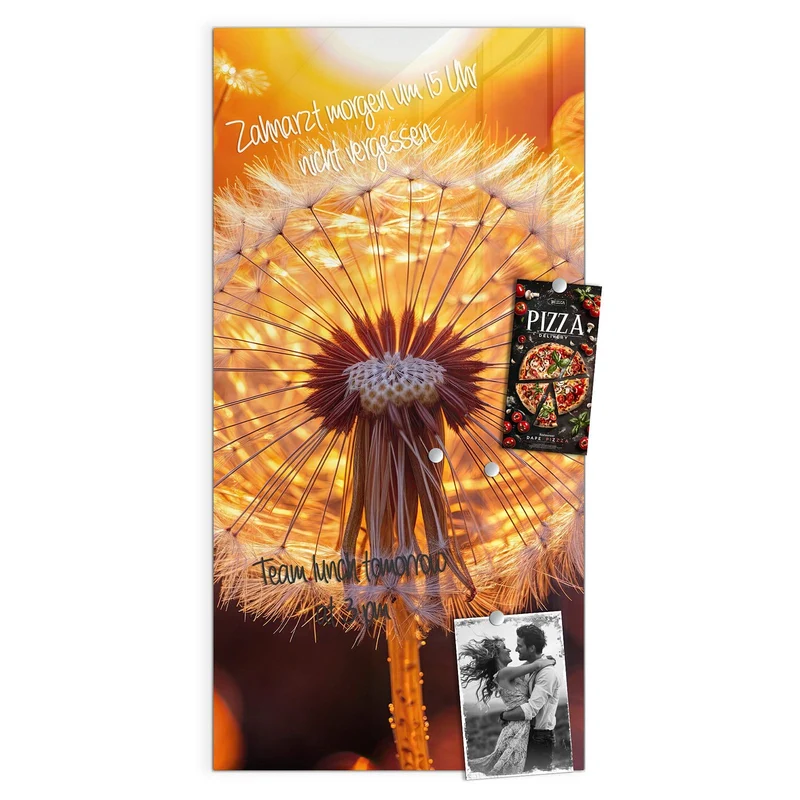 Magnettafel - Pusteblume vor Sonne