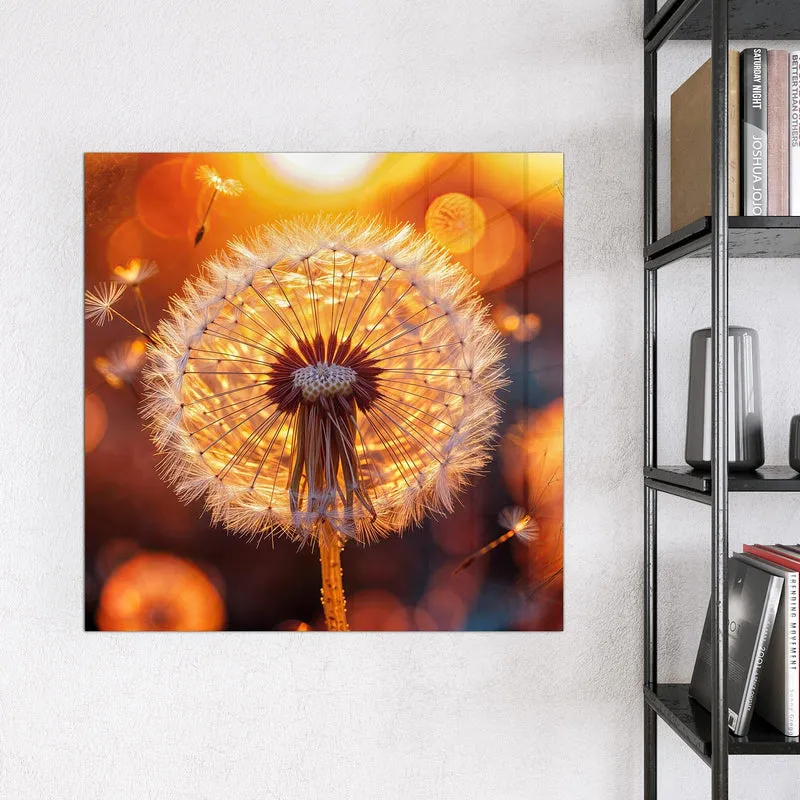 Magnettafel - Pusteblume vor Sonne
