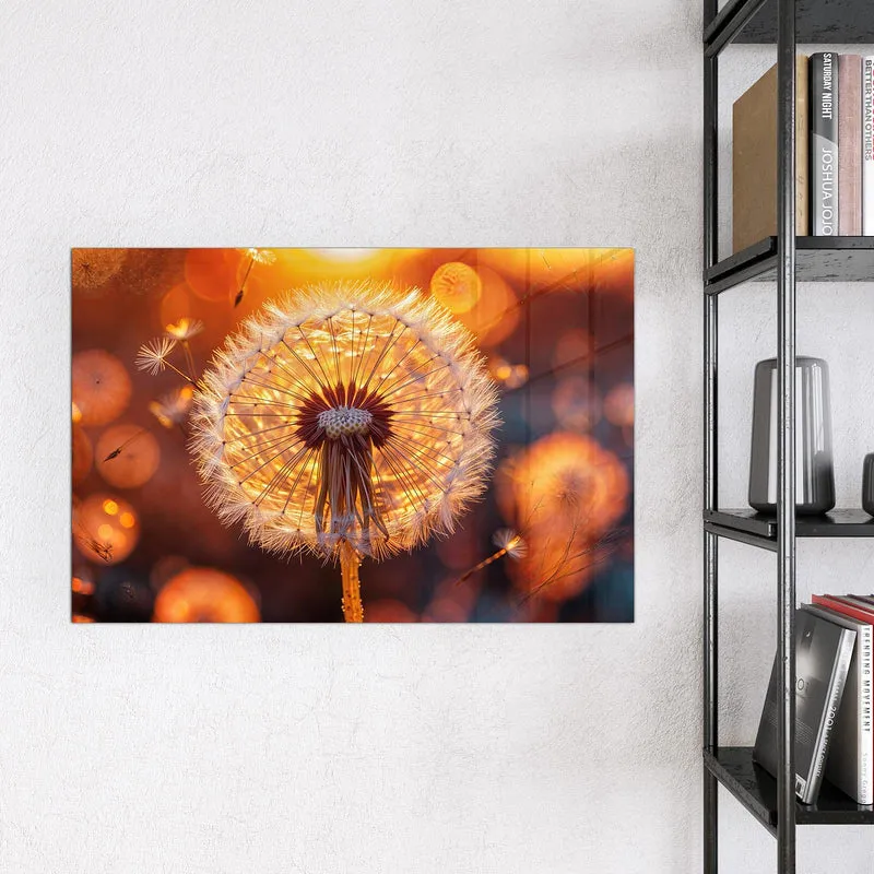 Magnettafel - Pusteblume vor Sonne
