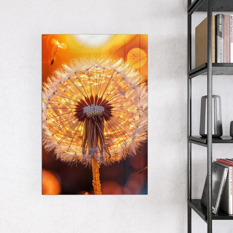 Magnettafel - Pusteblume vor Sonne