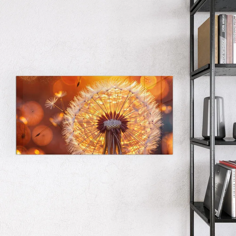 Magnettafel - Pusteblume vor Sonne