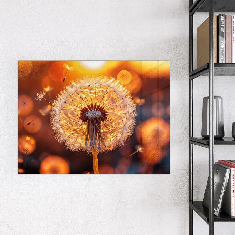 Magnettafel - Pusteblume vor Sonne
