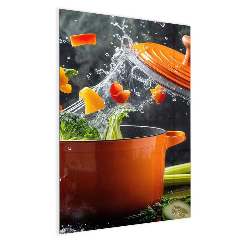 Magnettafel - Oranger Topf mit Gemüse
