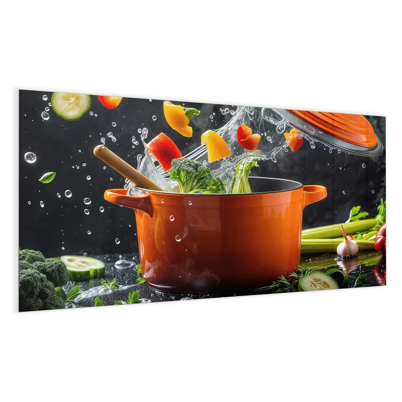 Magnettafel - Oranger Topf mit Gemüse