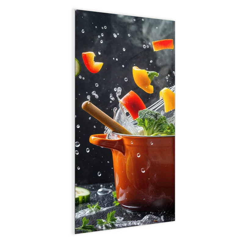 Magnettafel - Oranger Topf mit Gemüse
