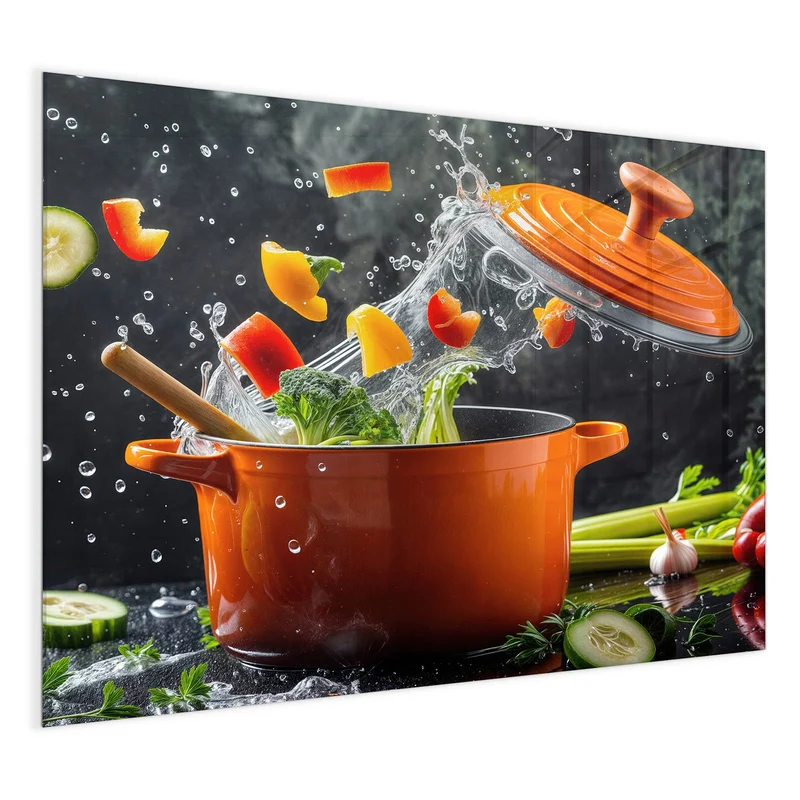 Magnettafel - Oranger Topf mit Gemüse