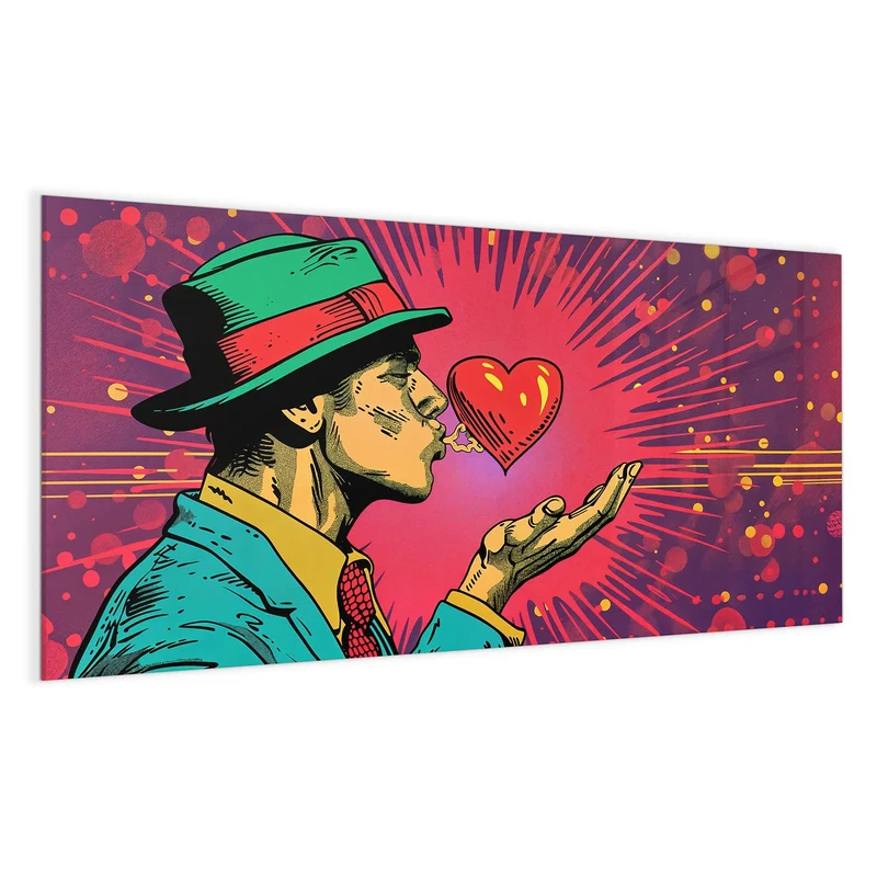 Magnettafel - Mann mit rotem Herz