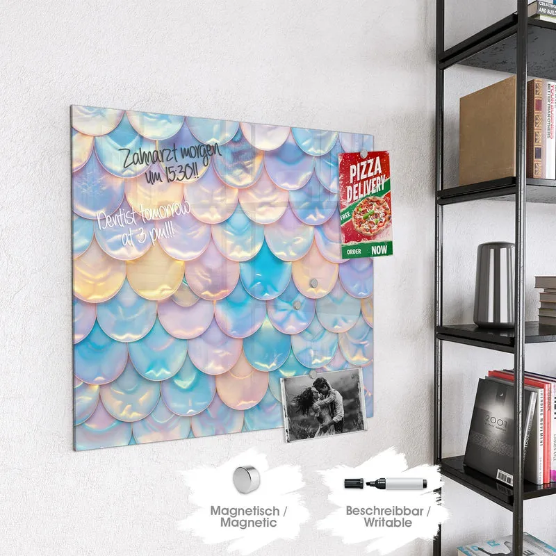 Magnettafel - Schuppen in Pastell