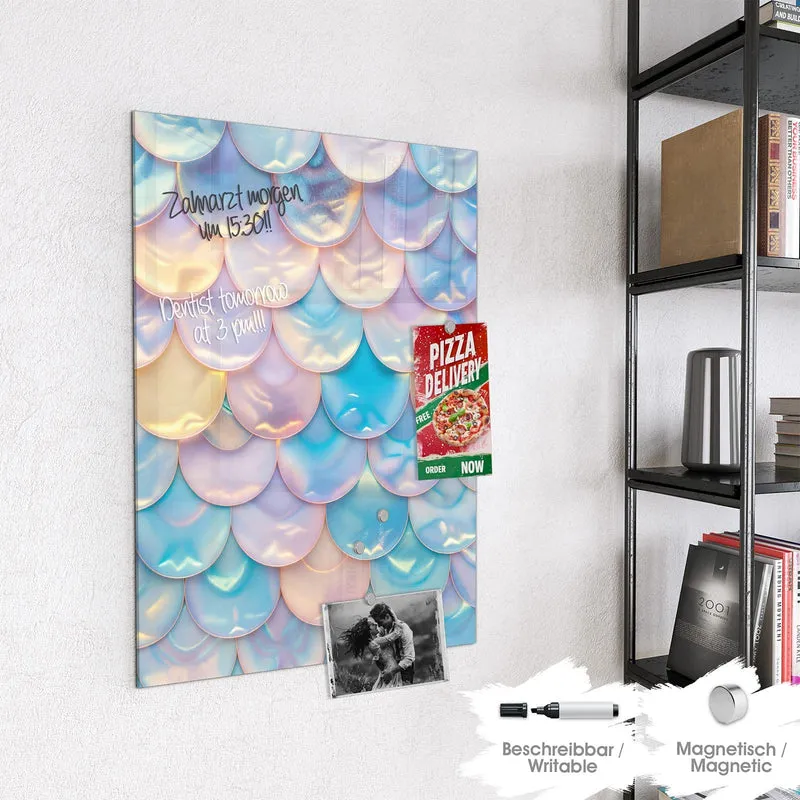 Magnettafel - Schuppen in Pastell
