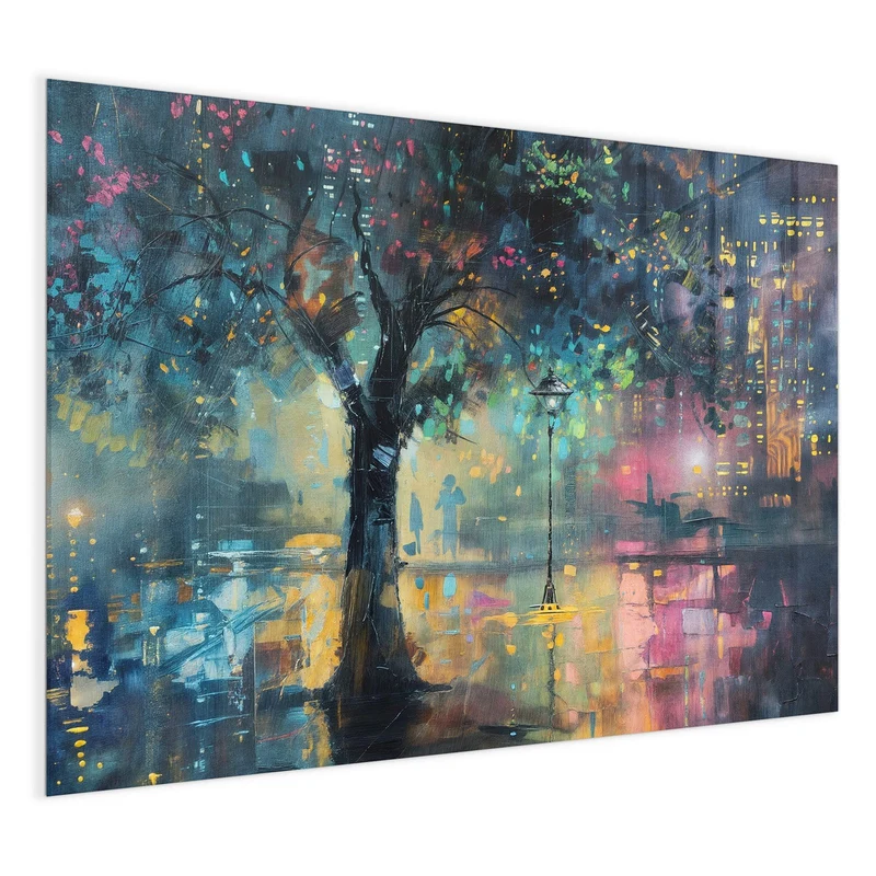 Magnettafel - Stadtbaum bei Nacht