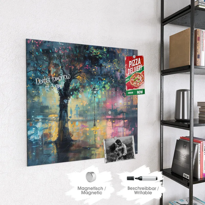 Magnettafel - Stadtbaum bei Nacht