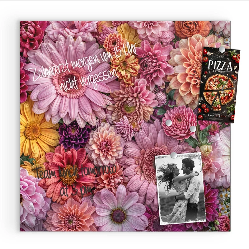 Magnettafel - Rosa Blütenteppich