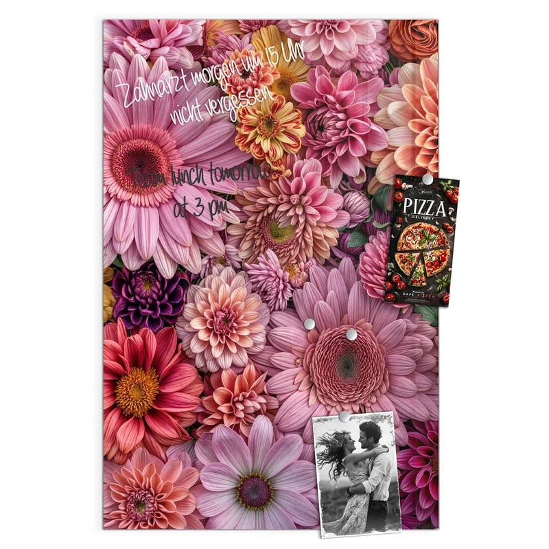 Magnettafel - Rosa Blütenteppich