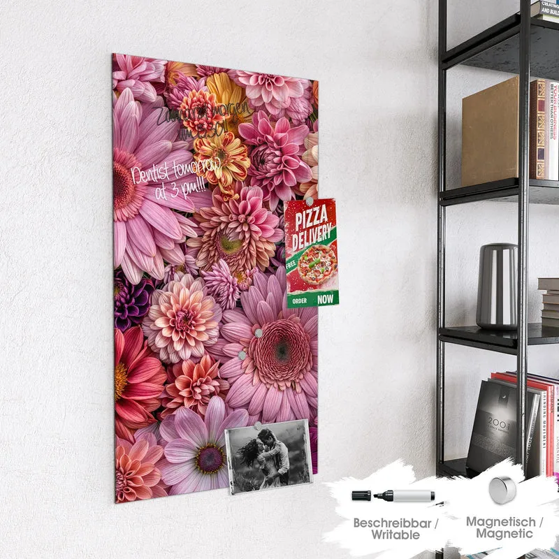 Magnettafel - Rosa Blütenteppich