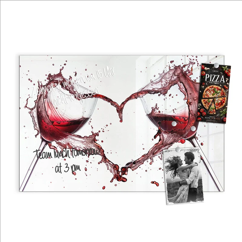 Magnettafel - Rotwein in Herzform