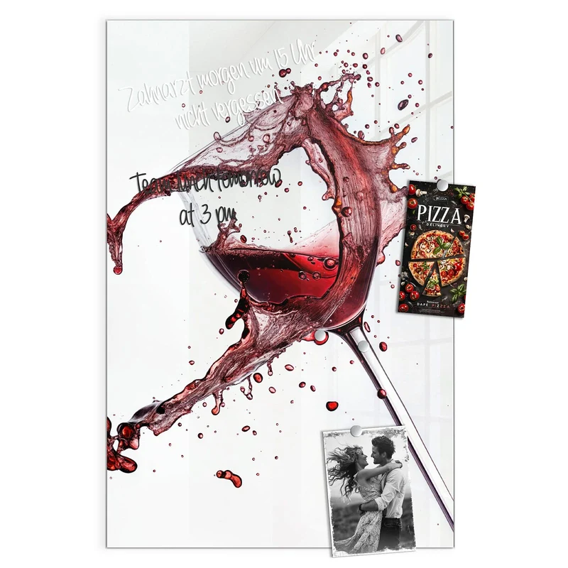 Magnettafel - Rotwein in Herzform