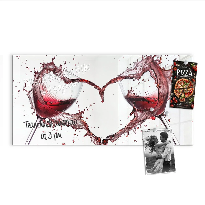 Magnettafel - Rotwein in Herzform
