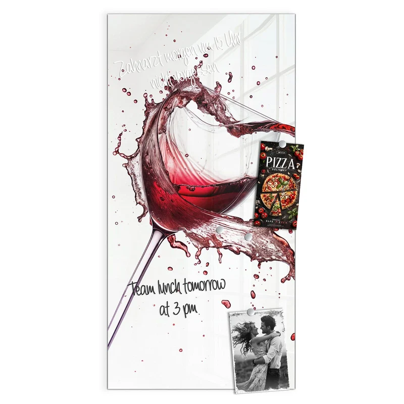 Magnettafel - Rotwein in Herzform
