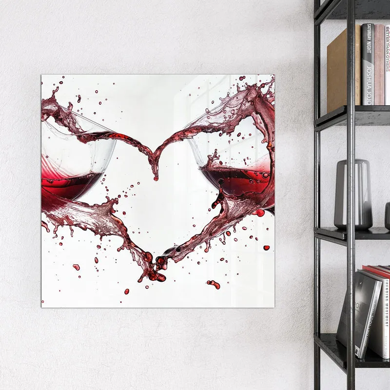 Magnettafel - Rotwein in Herzform