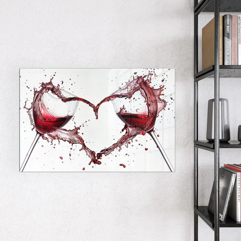 Magnettafel - Rotwein in Herzform
