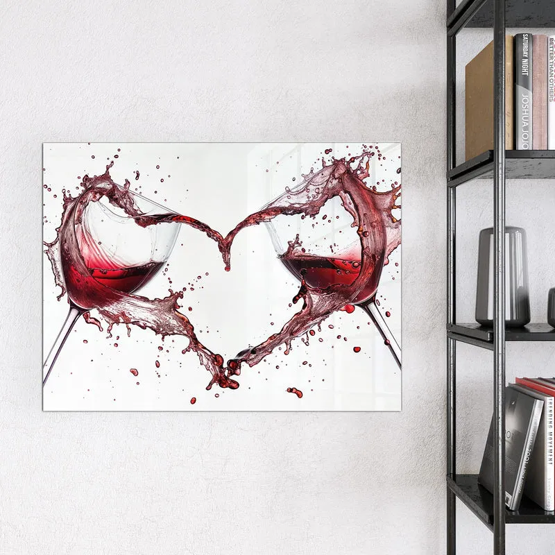 Magnettafel - Rotwein in Herzform