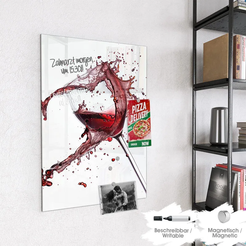 Magnettafel - Rotwein in Herzform