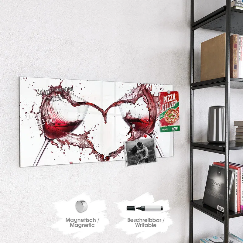 Magnettafel - Rotwein in Herzform