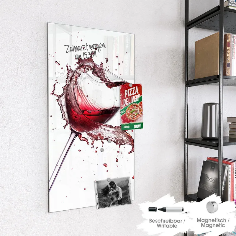 Magnettafel - Rotwein in Herzform