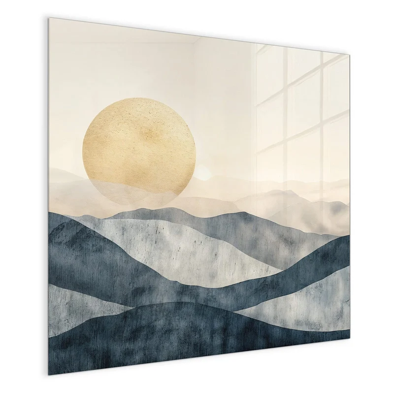 Magnettafel - Blaue Hügel mit Sonne