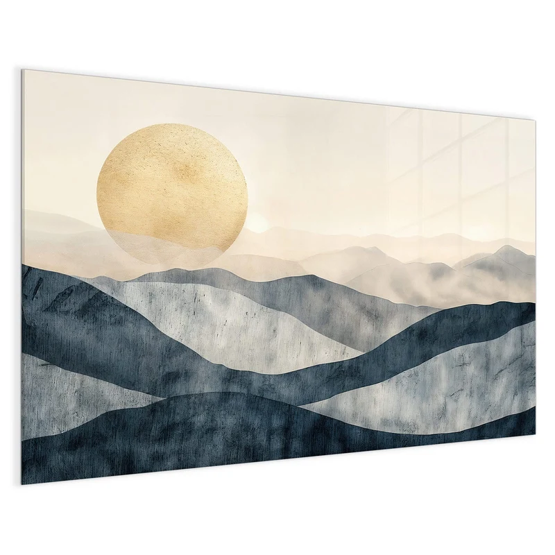 Magnettafel - Blaue Hügel mit Sonne