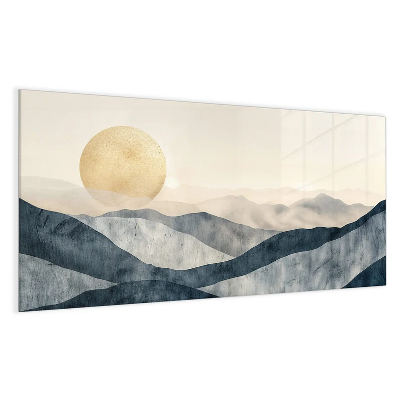 Magnettafel - Blaue Hügel mit Sonne