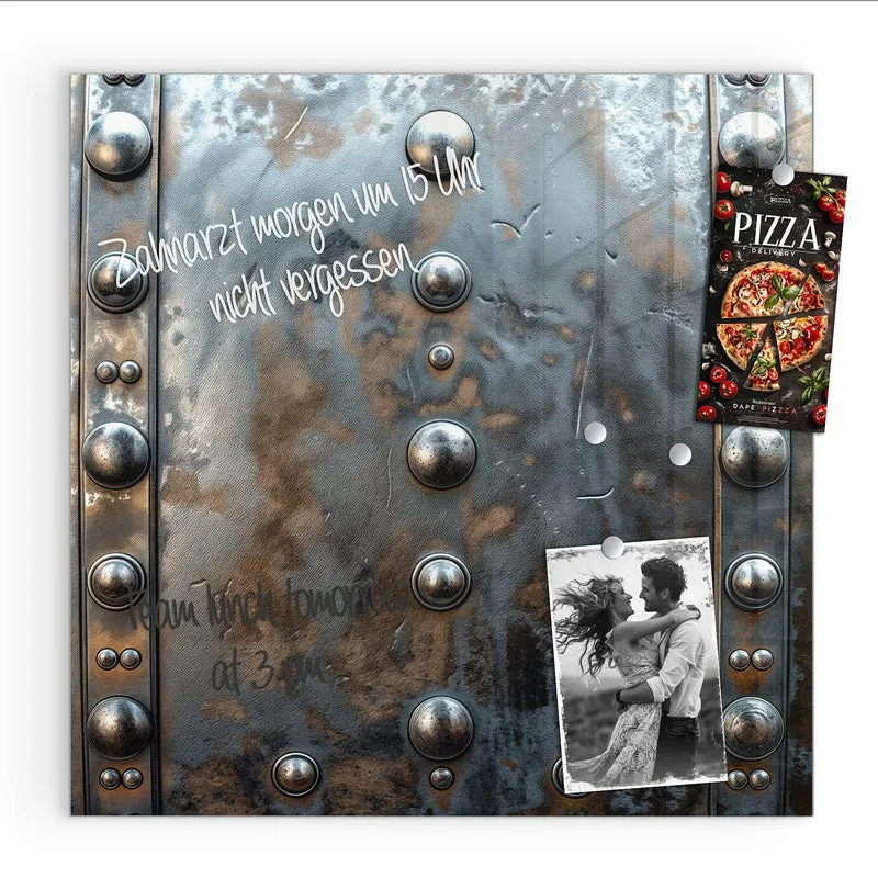 Magnettafel - Stahlplatte mit Nieten