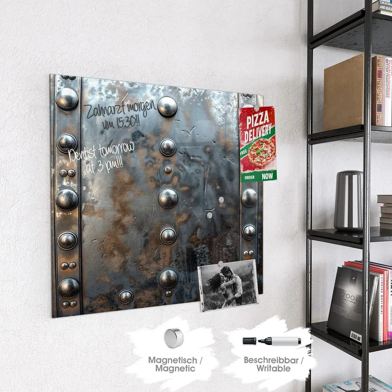 Magnettafel - Stahlplatte mit Nieten