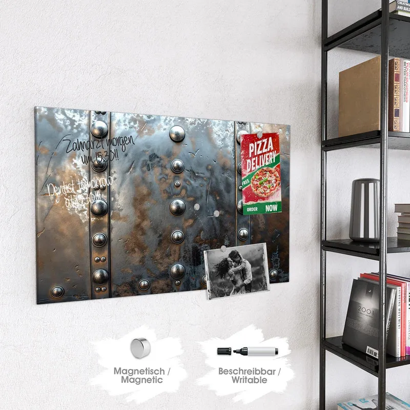 Magnettafel - Stahlplatte mit Nieten