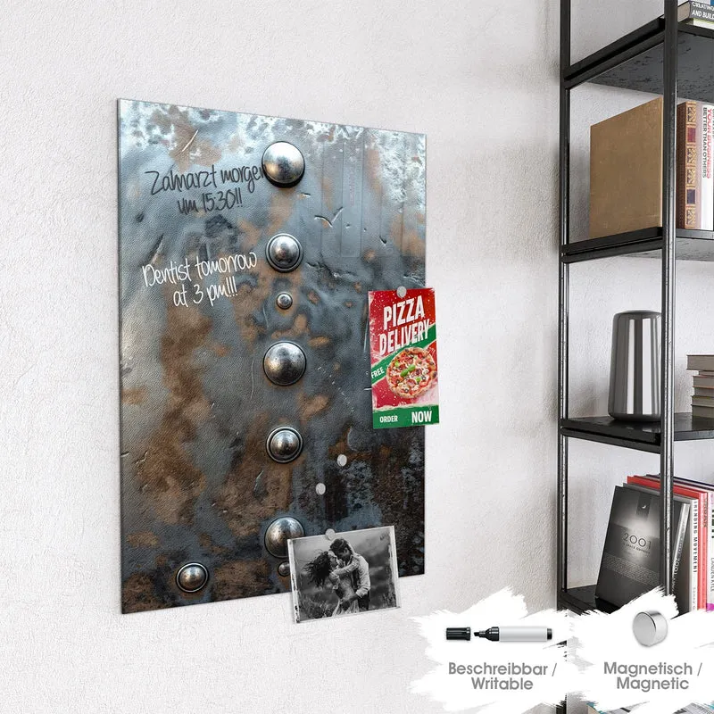 Magnettafel - Stahlplatte mit Nieten