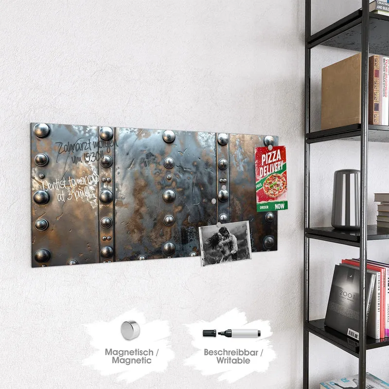 Magnettafel - Stahlplatte mit Nieten